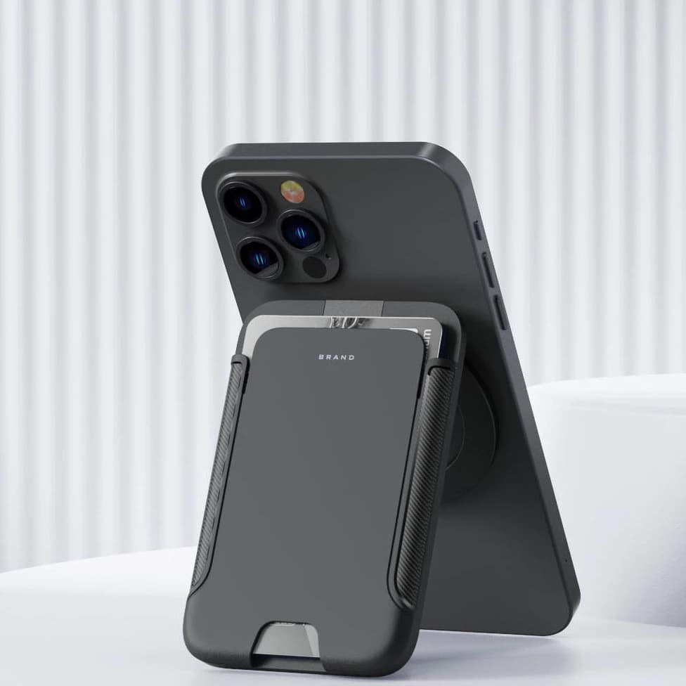 ใหม่ Mag Magnetic Card Case สําหรับ iPhone 16 15 14 13 12 Pro Max แกนวงเล็บกล่องการ์ดแม่เหล็ก